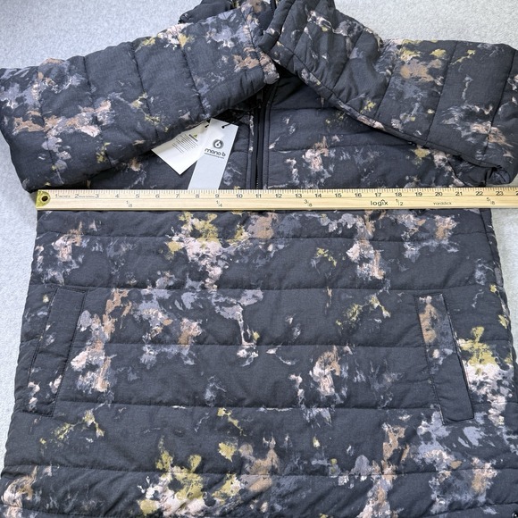 Mono B AJ-B1007‎ Women's 1/4 Zip Puffer Jacket Tie-Dye Print Black Small - Picture 5 of 7